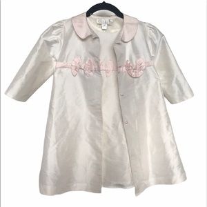 Biscotti 2 piece silk cream dress and coat